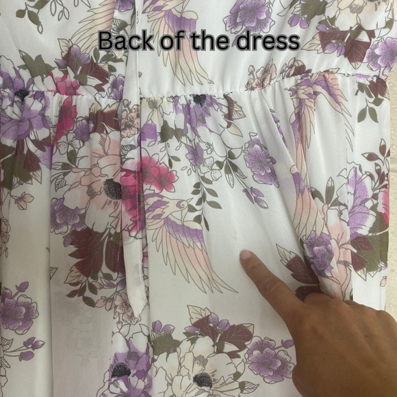 Torrid Womens Halter Keyhole Neck Floral Midi Chiffon Dress Romantic Sz 0 - Picture 7 of 9